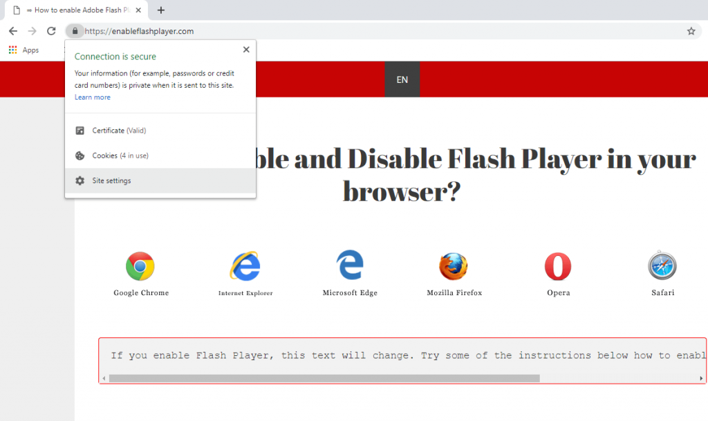 enable flash player ie 11